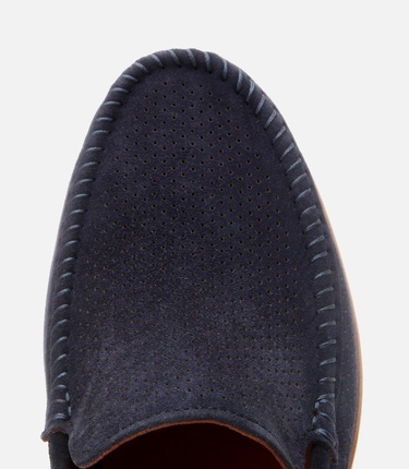  Erkek Süet Deri Lacivert Hafif Tabanlı Loafer