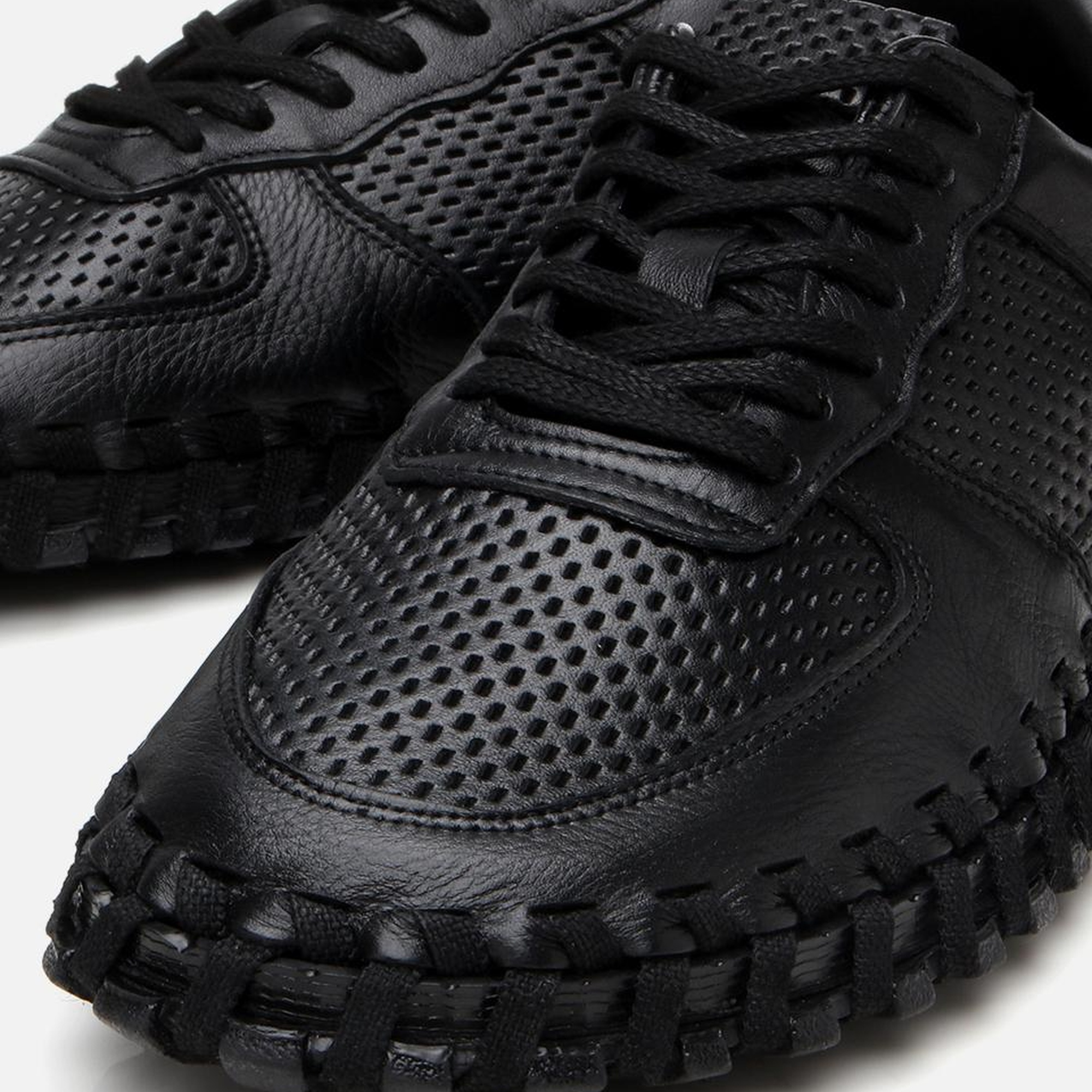 Erkek Deri Siyah Ultra Hafif Tabanlı Spor Ayakkabı