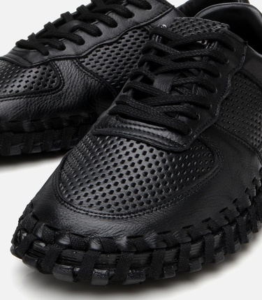  Erkek Deri Siyah Ultra Hafif Tabanlı Spor Ayakkabı