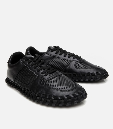  Erkek Deri Siyah Ultra Hafif Tabanlı Spor Ayakkabı