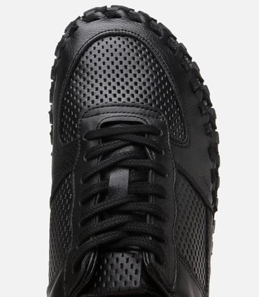  Erkek Deri Siyah Ultra Hafif Tabanlı Spor Ayakkabı