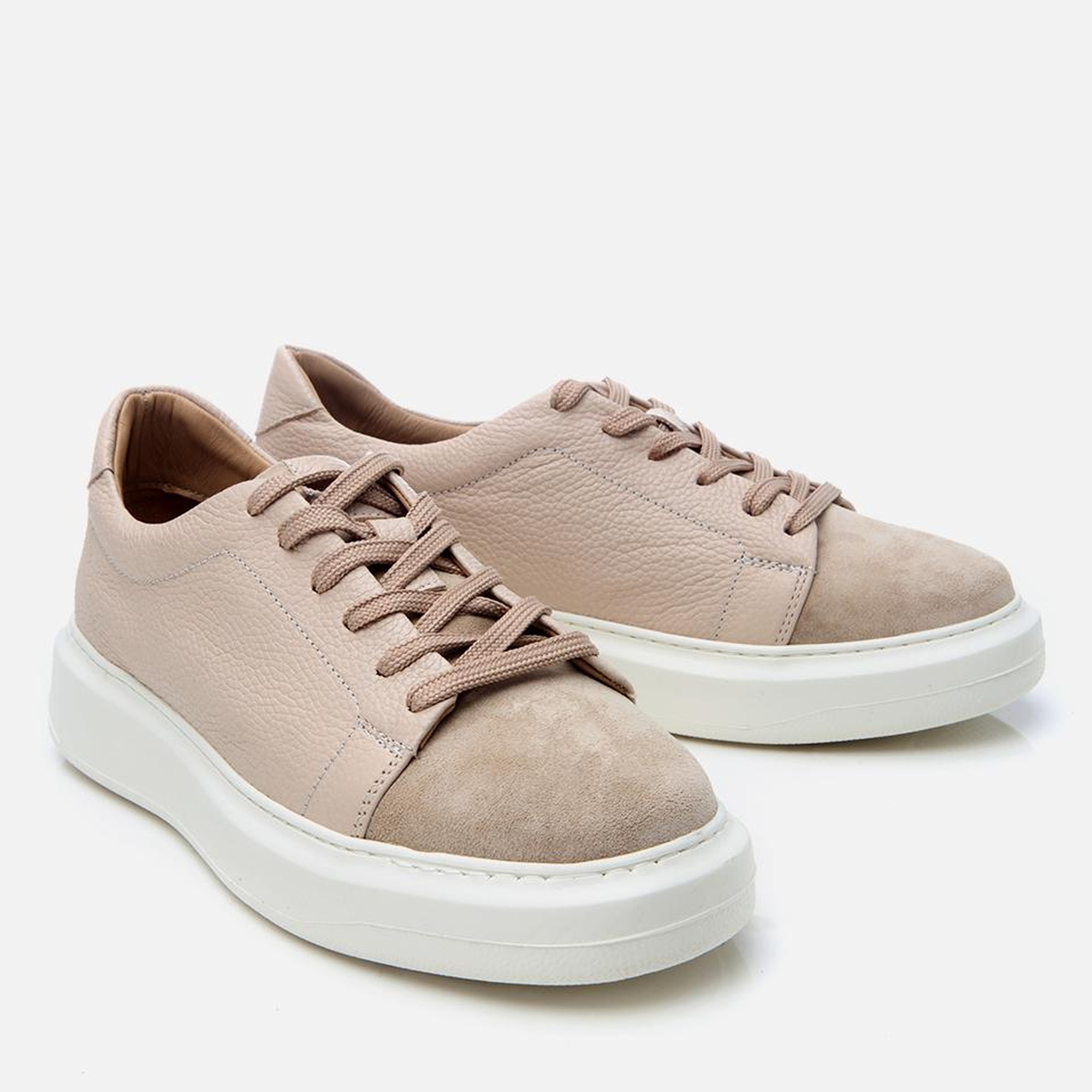 Erkek Süet Deri Bej Rahat Tabanlı Spor Ayakkabı