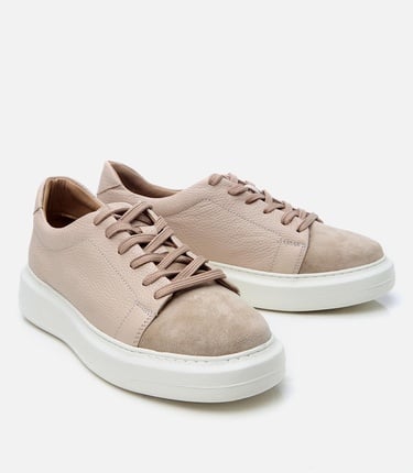  Erkek Süet Deri Bej Rahat Tabanlı Spor Ayakkabı