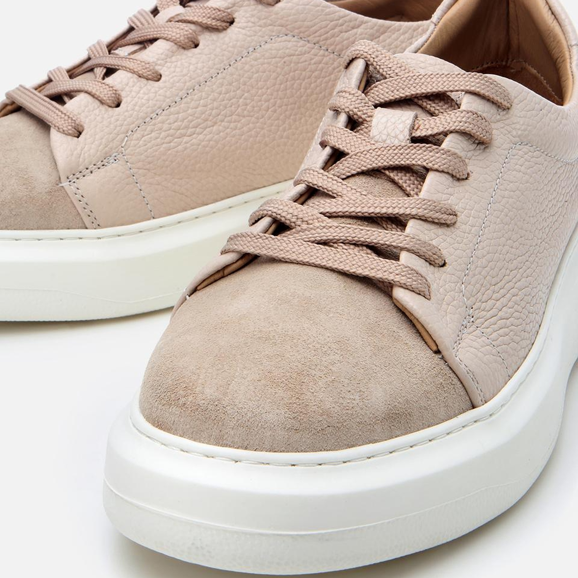 Erkek Süet Deri Bej Rahat Tabanlı Spor Ayakkabı