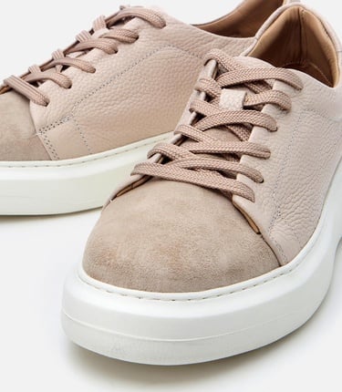  Erkek Süet Deri Bej Rahat Tabanlı Spor Ayakkabı