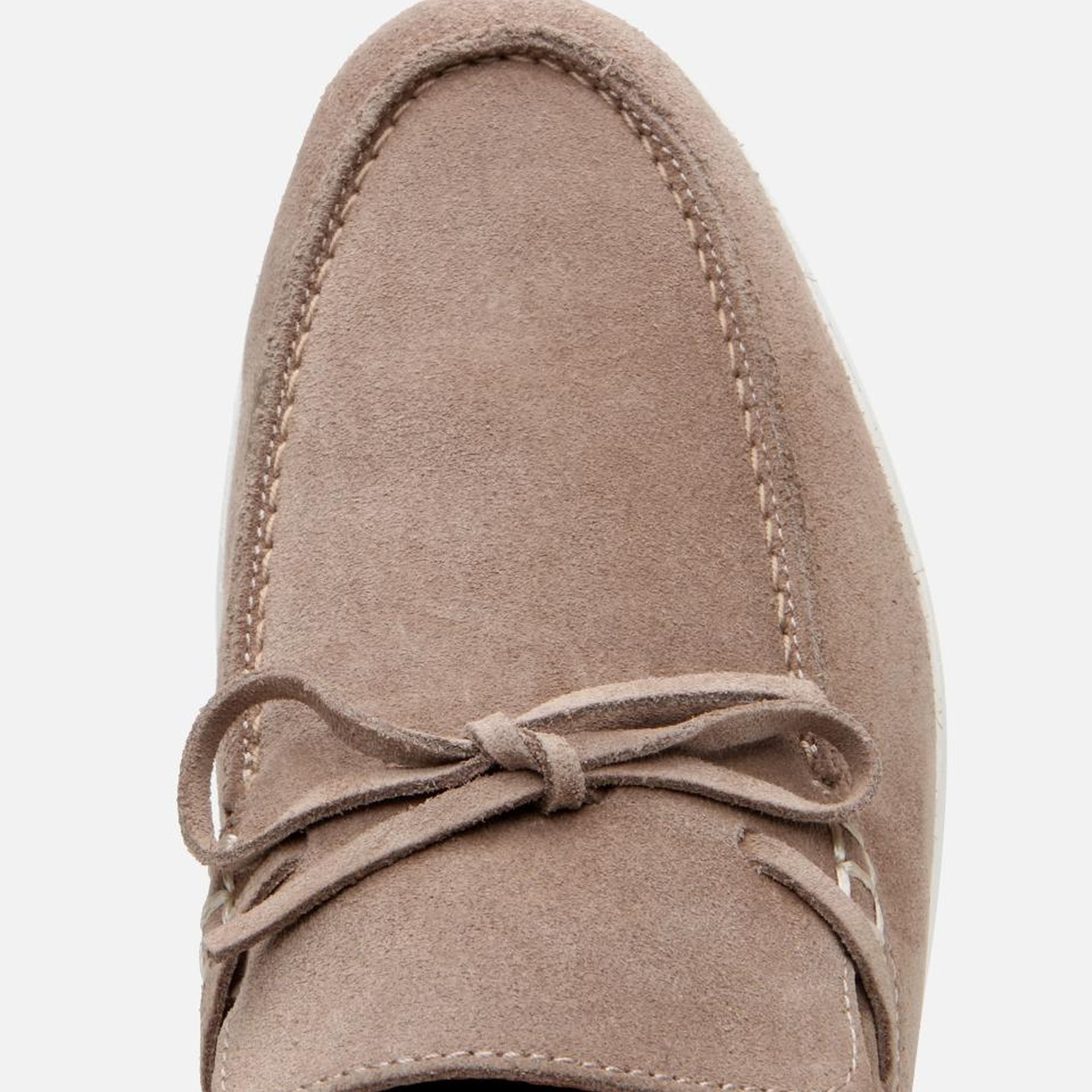 Erkek Süet Deri Bej Bağcıklı Loafer