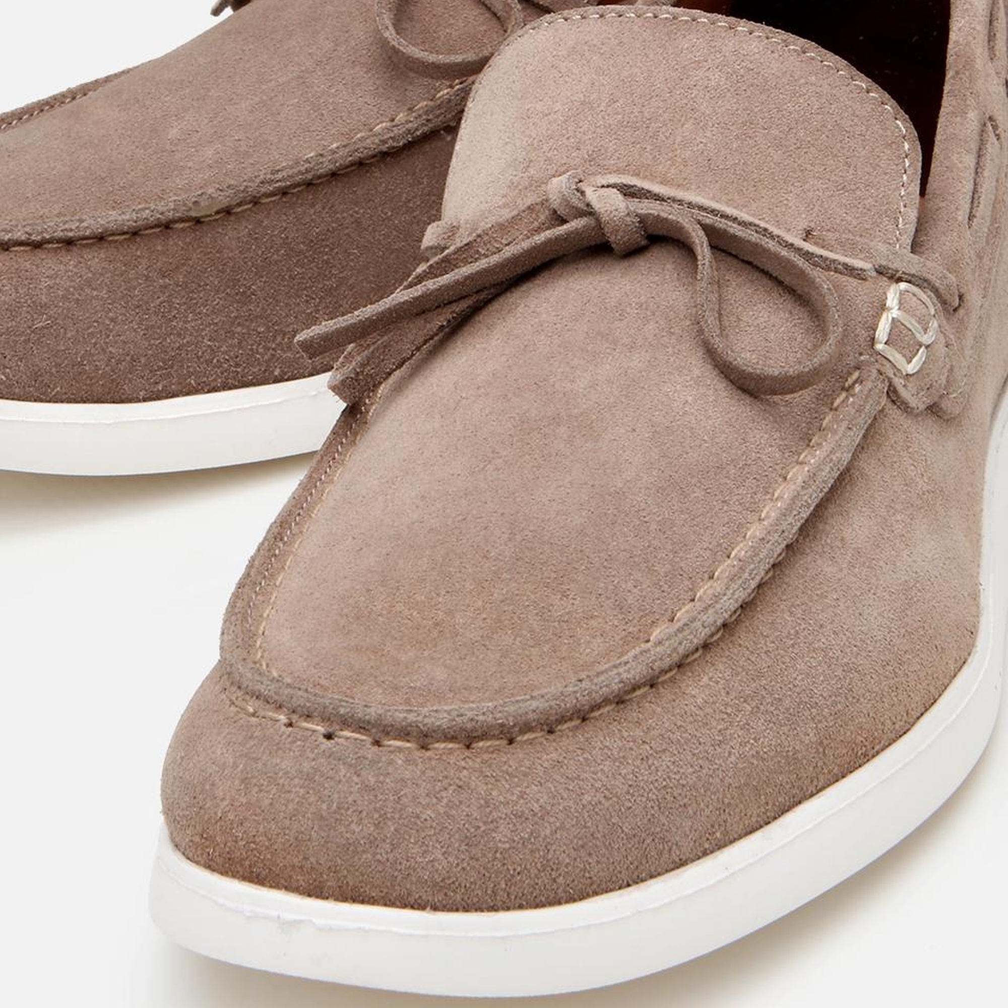 Erkek Süet Deri Bej Bağcıklı Loafer