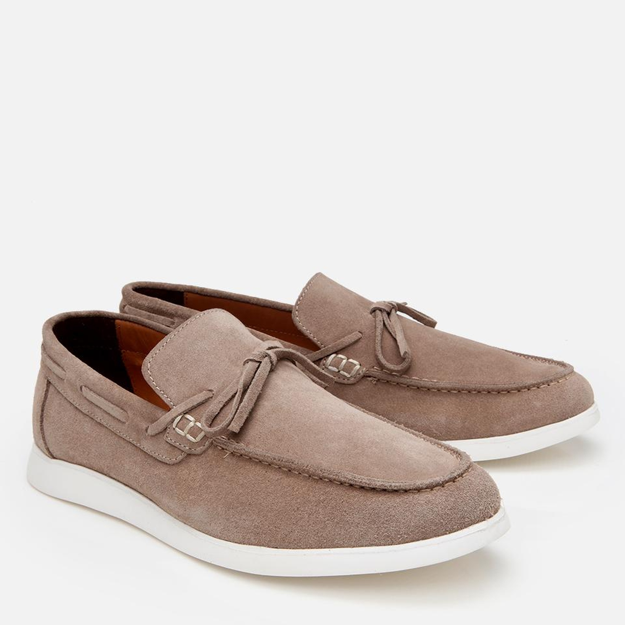 Erkek Süet Deri Bej Bağcıklı Loafer