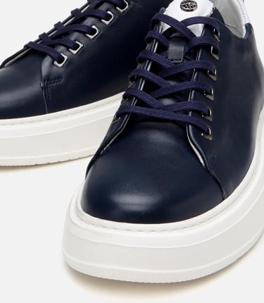  Erkek Deri Lacivert Hafif Tabanlı Spor Ayakkabı