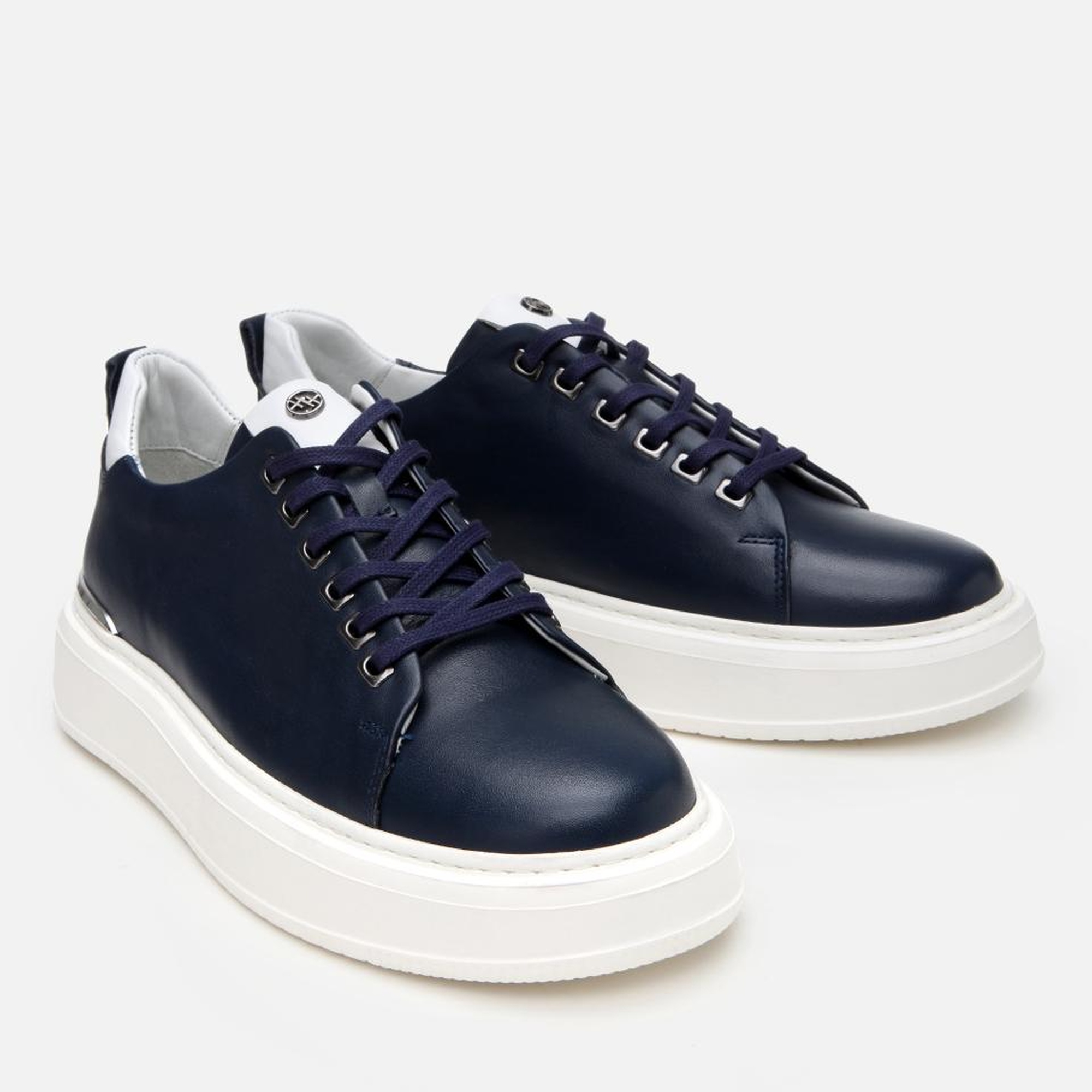 Erkek Deri Lacivert Hafif Tabanlı Spor Ayakkabı