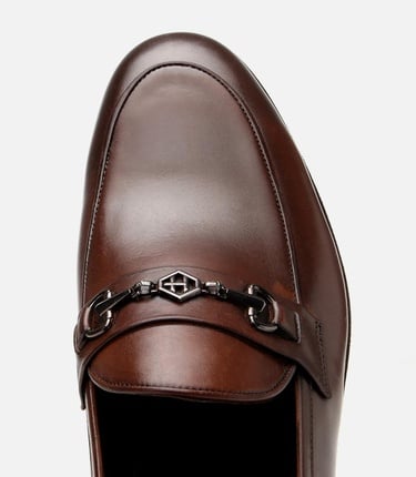  Erkek Deri Kahverengi Hafif Tabanlı Klasik Loafer