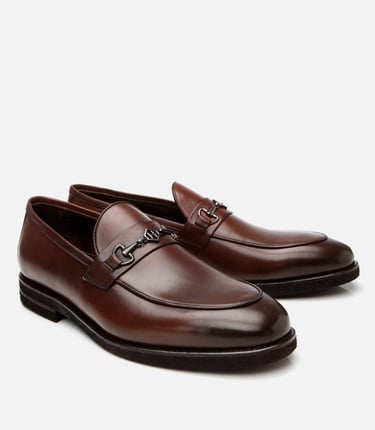  Erkek Deri Kahverengi Hafif Tabanlı Klasik Loafer