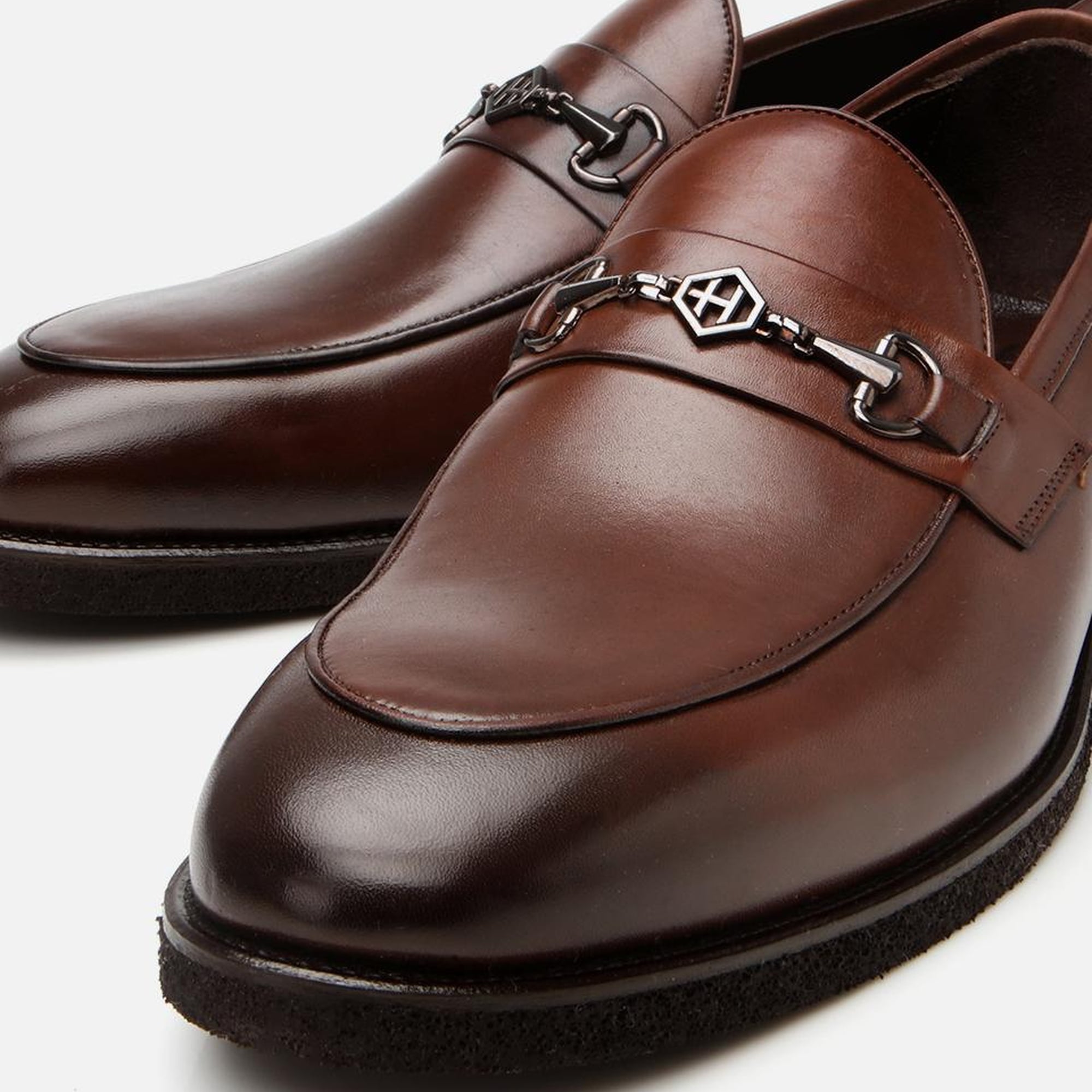 Erkek Deri Kahverengi Hafif Tabanlı Klasik Loafer