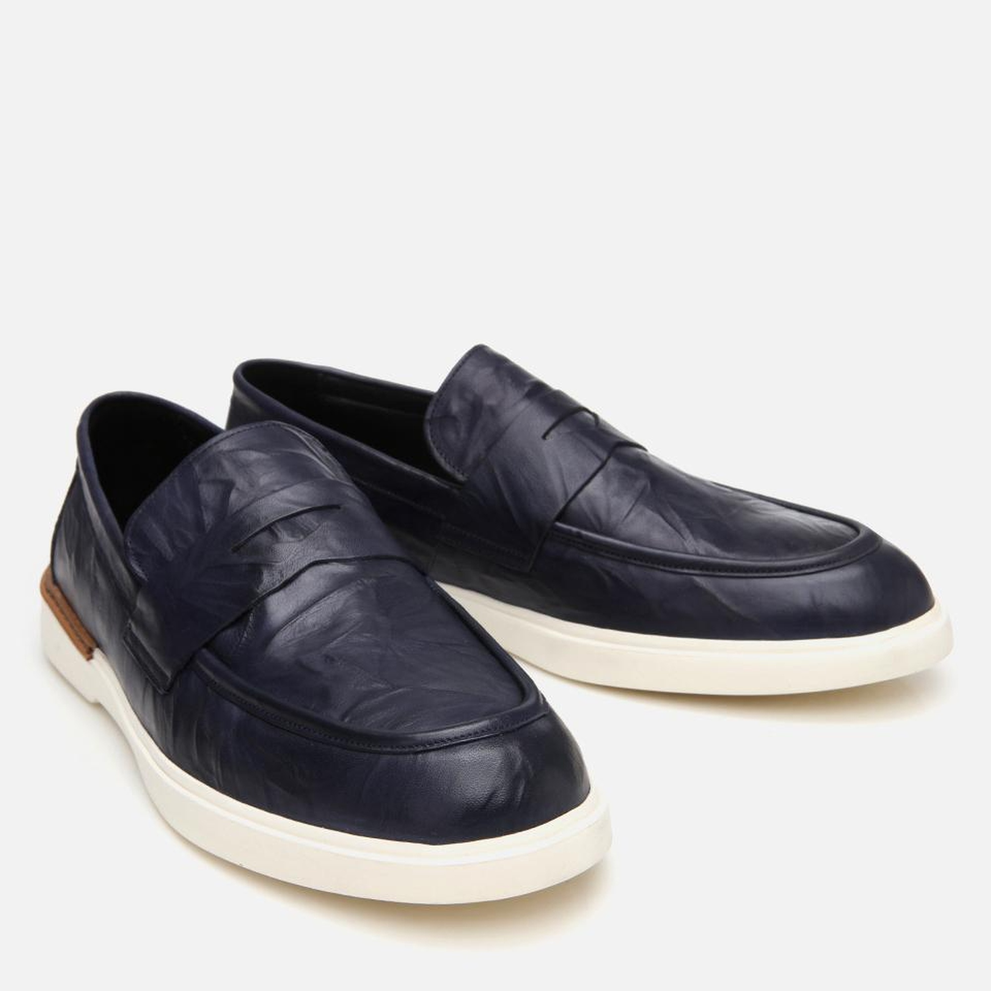 Erkek Deri Lacivert Ultra Hafif Tabanlı Klasik Loafer