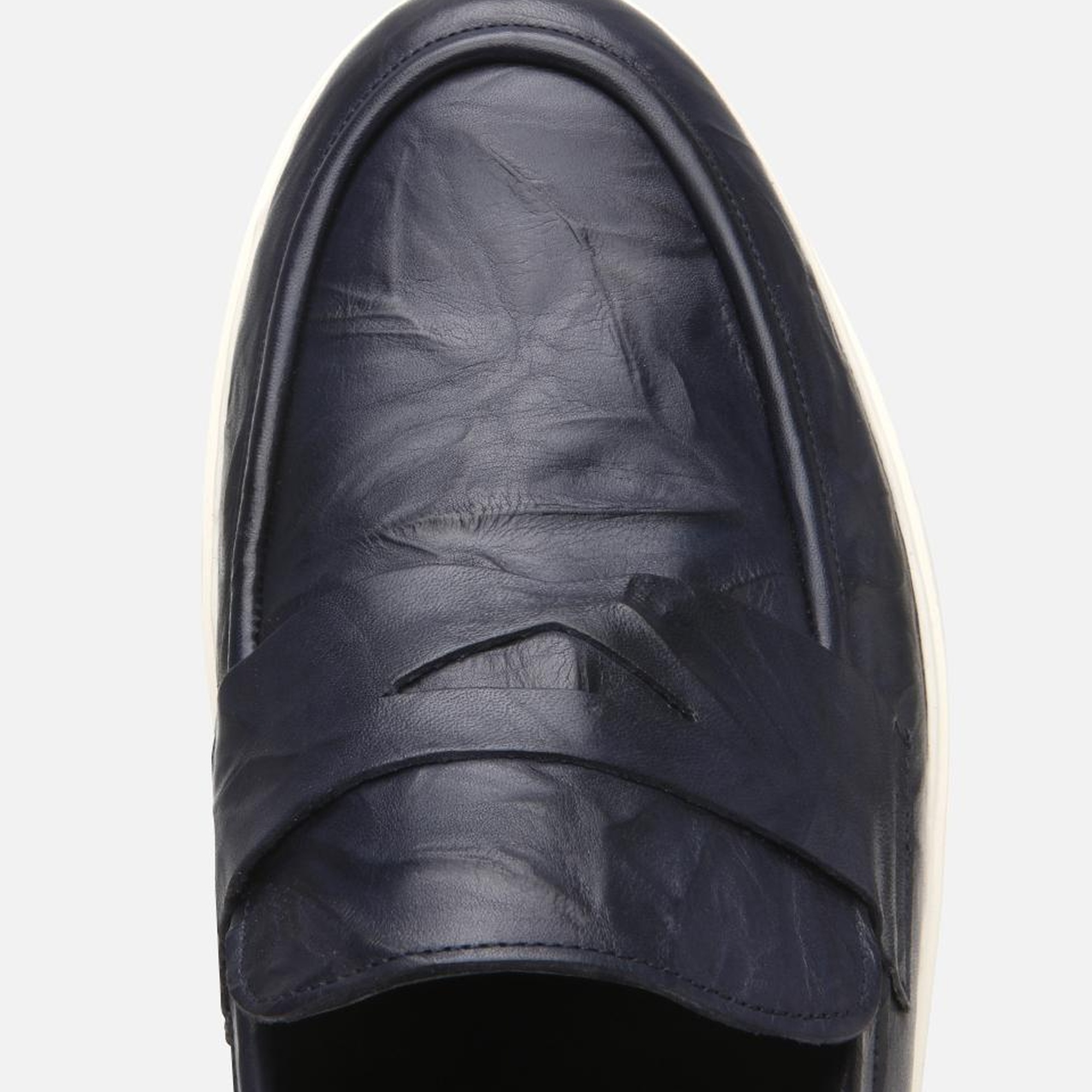 Erkek Deri Lacivert Ultra Hafif Tabanlı Klasik Loafer