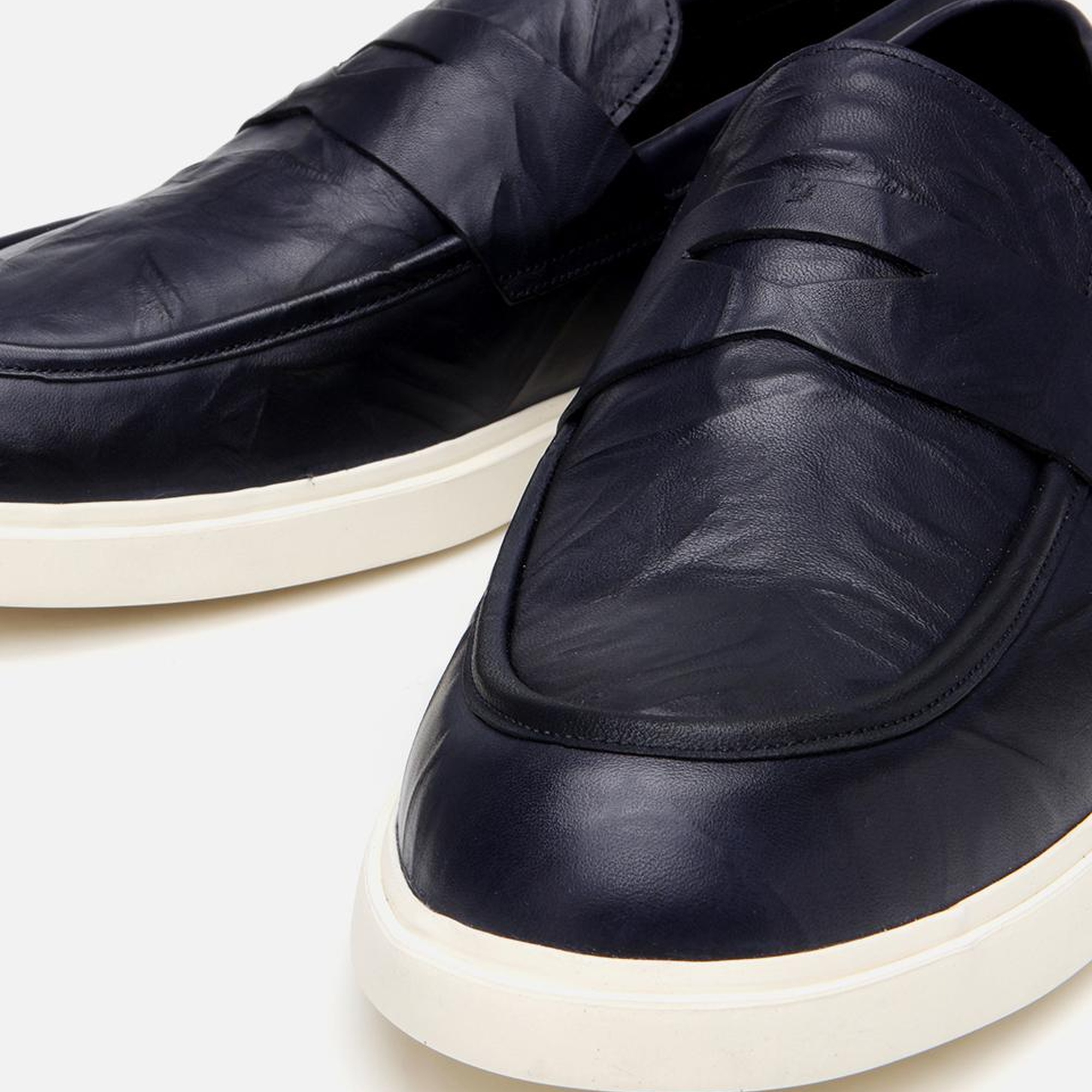 Erkek Deri Lacivert Ultra Hafif Tabanlı Klasik Loafer