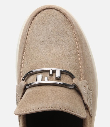  Erkek Süet Deri Bej Toka Detaylı Loafer