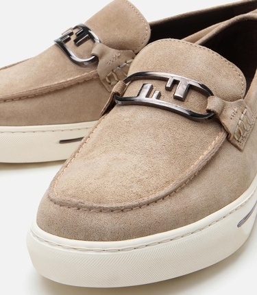  Erkek Süet Deri Bej Toka Detaylı Loafer