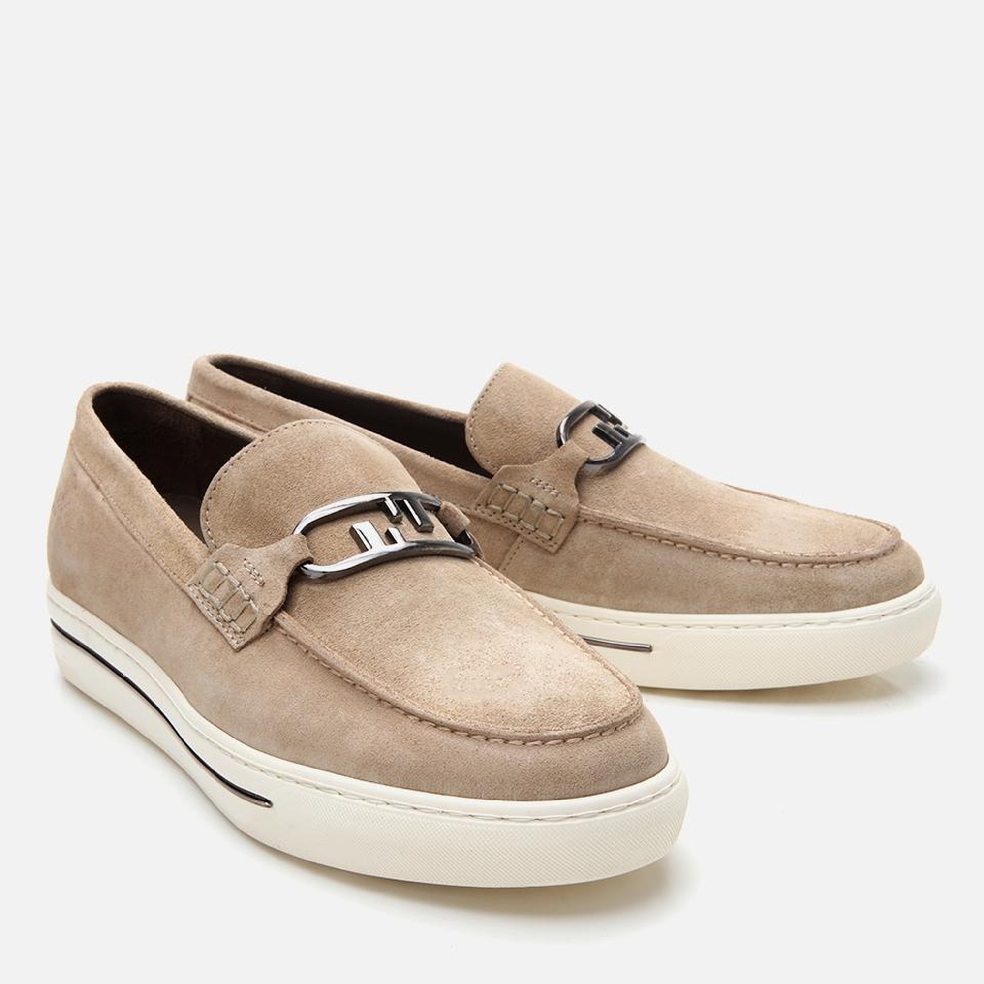 Erkek Süet Deri Bej Toka Detaylı Loafer
