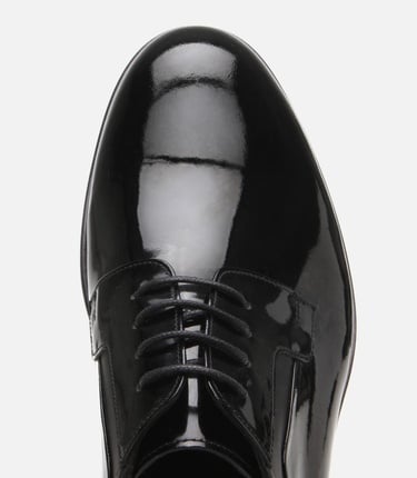  Erkek Rugan Deri Siyah Şık Klasik Ayakkabı