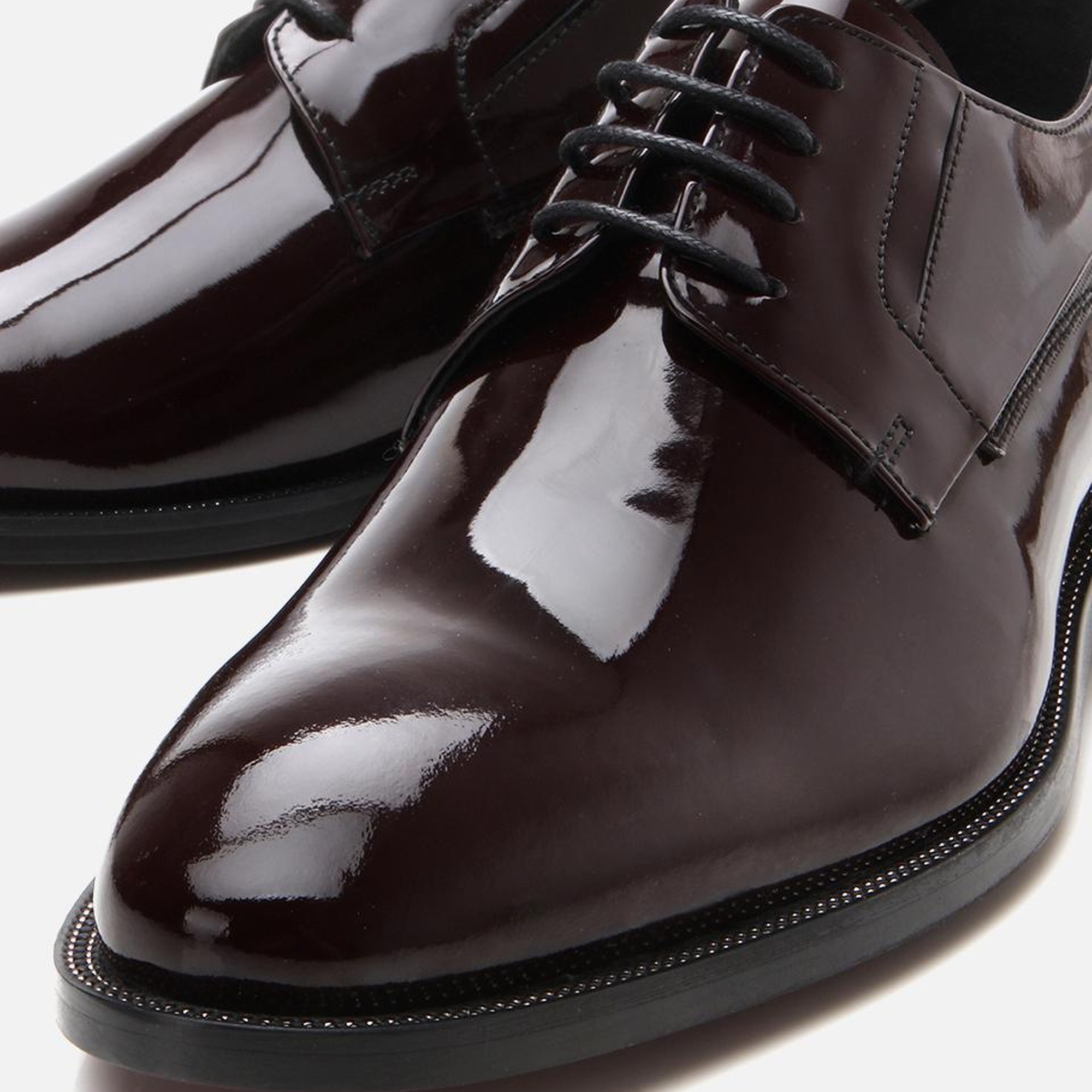 Erkek Rugan Deri Bordo Şık Klasik Ayakkabı