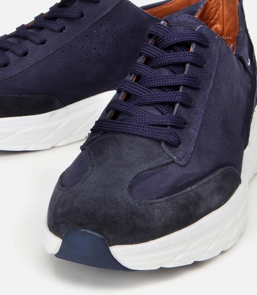  Erkek Nubuk Deri Lacivert Ultra Hafif Tabanlı Spor Ayakkabı