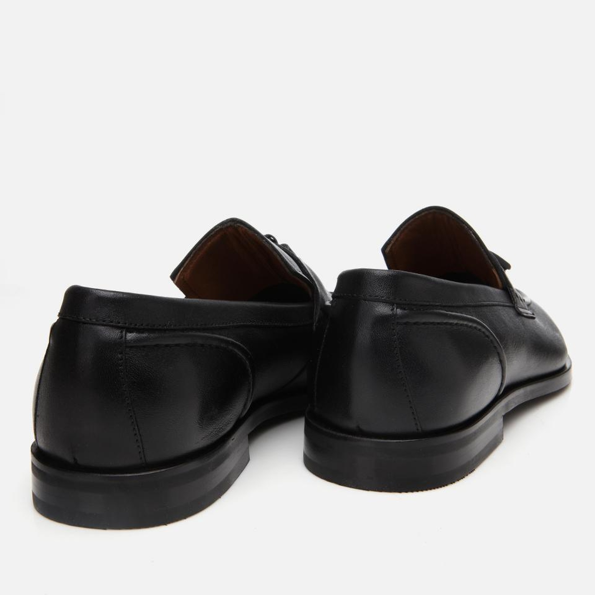 Erkek Deri Siyah Püskül Detaylı Klasik Loafer