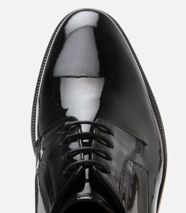  Erkek Rugan Deri Siyah Şık Klasik Ayakkabı