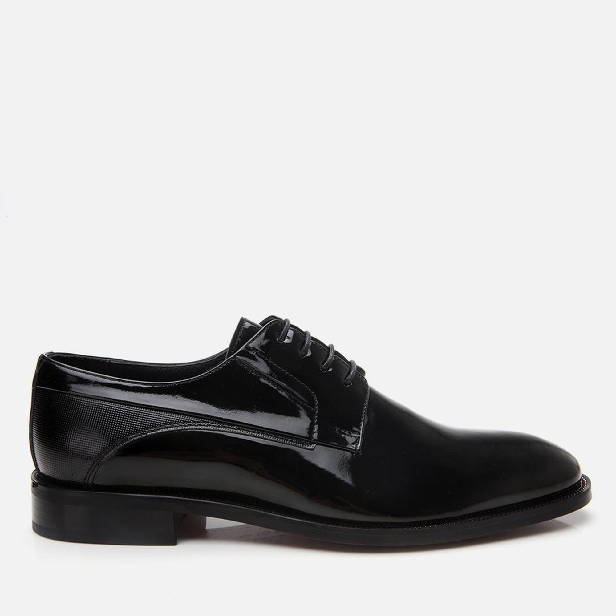 Erkek Rugan Deri Siyah Şık Klasik Ayakkabı