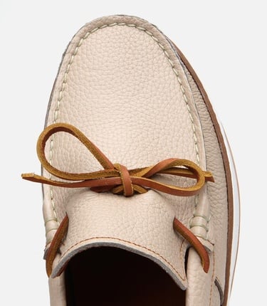  Erkek Deri Bej Bağcık Detaylı Loafer