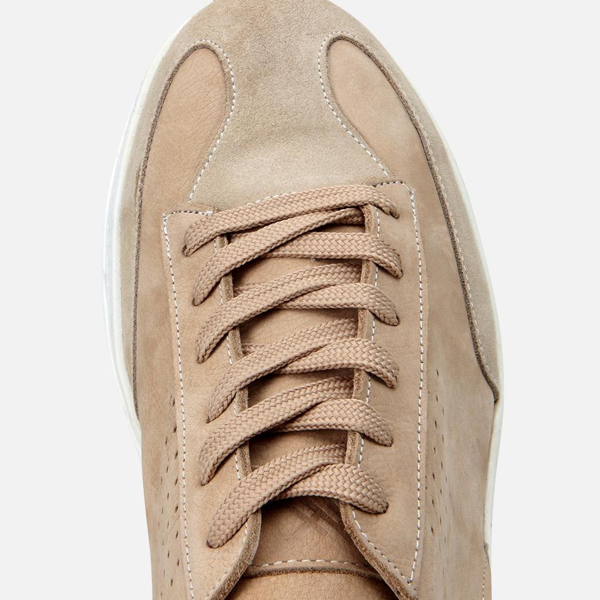 Erkek Nubuk Deri Ekru Ultra Hafif Tabanlı Spor Ayakkabı