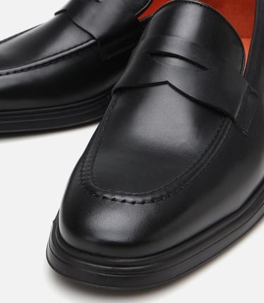  Erkek Deri Siyah Ultra Hafif Tabanlı Klasik Ayakkabı