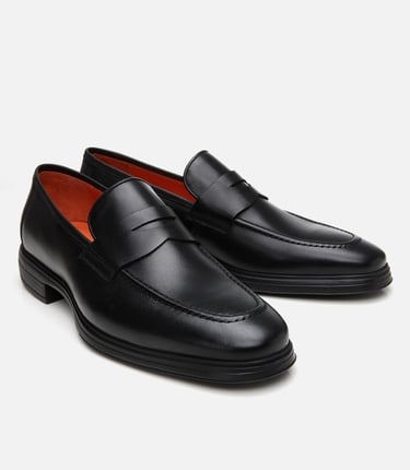  Erkek Deri Siyah Ultra Hafif Tabanlı Klasik Ayakkabı