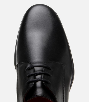  Erkek Deri Siyah Ultra Hafif Tabanlı Klasik Ayakkabı