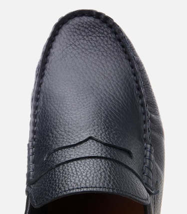  Erkek Deri Lacivert Esnek Tabanlı Günlük Loafer