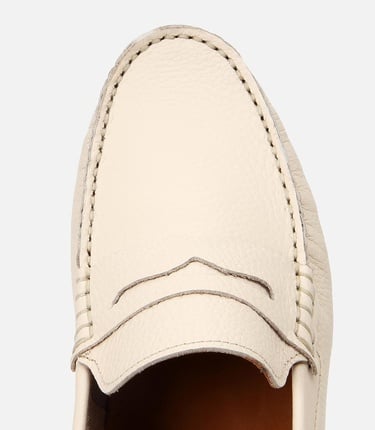  Erkek Deri Ekru Esnek Tabanlı Günlük Loafer