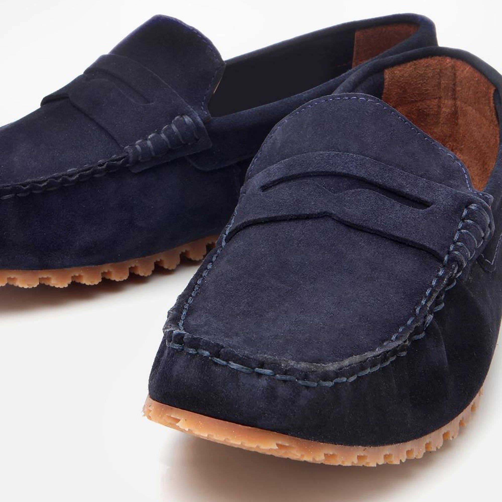 Erkek Süet Deri Lacivert Esnek Tabanlı Günlük Loafer