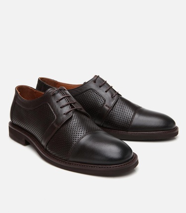  Erkek Deri Kahverengi Ultra Hafif Tabanlı Klasik Ayakkabı