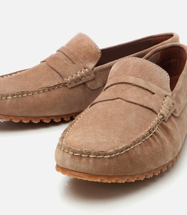  Erkek Süet Deri Vizon Esnek Tabanlı Günlük Loafer