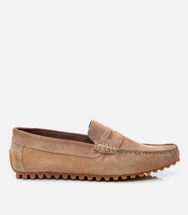  Erkek Süet Deri Vizon Esnek Tabanlı Günlük Loafer