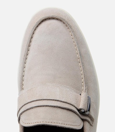  Erkek Süet Deri Bej Toka Detaylı Günlük Loafer