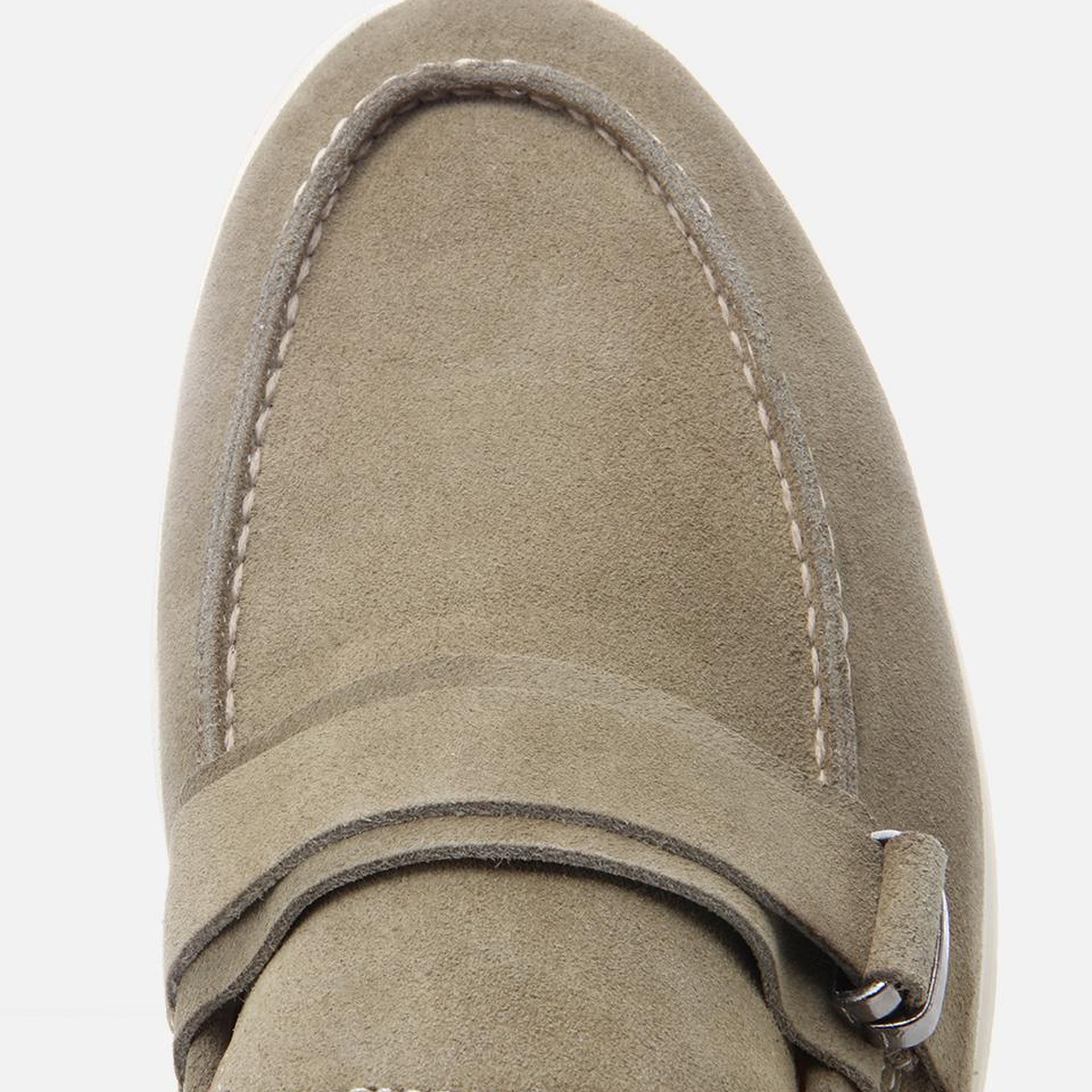 Erkek Süet Deri Yeşil Toka Detaylı Günlük Loafer