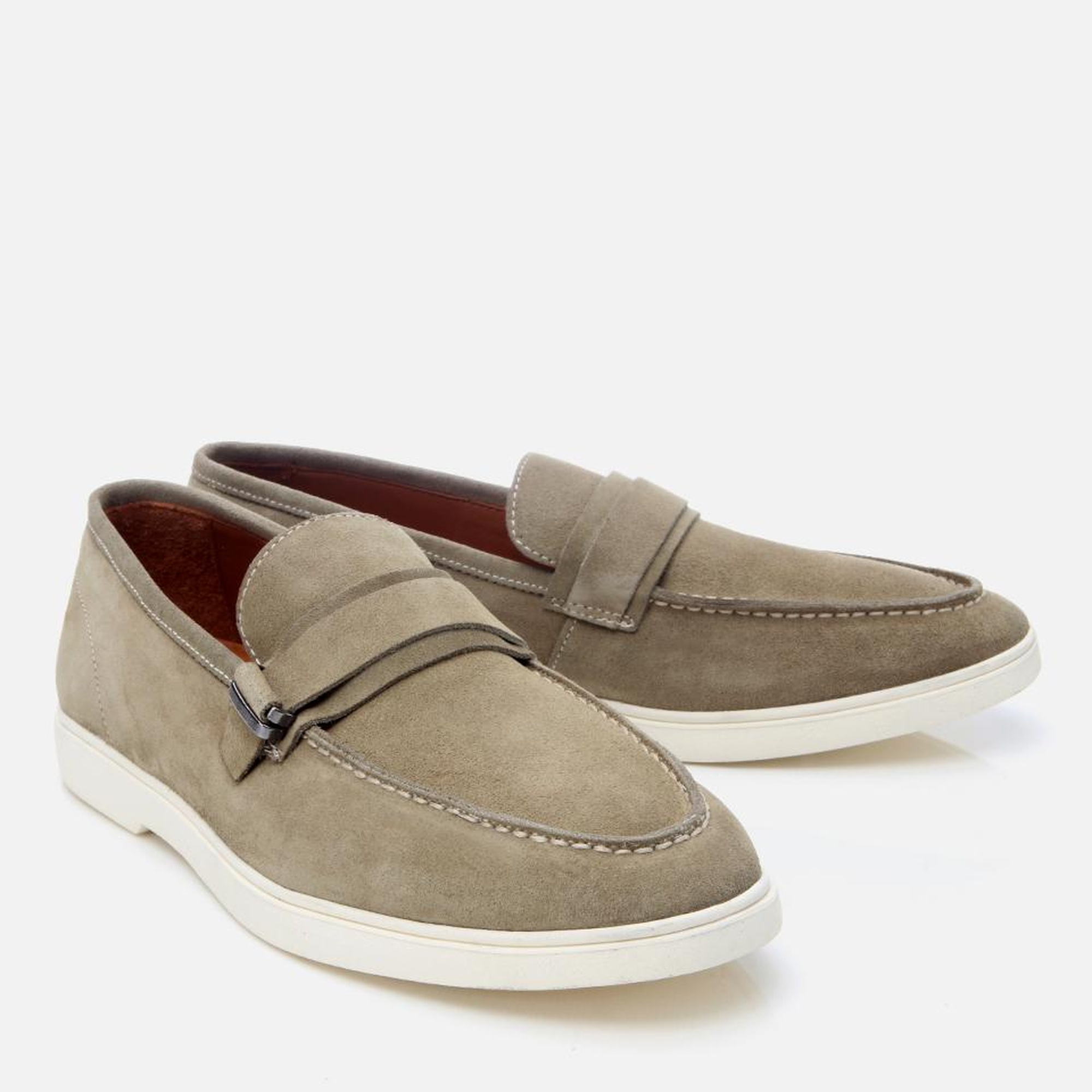 Erkek Süet Deri Yeşil Toka Detaylı Günlük Loafer