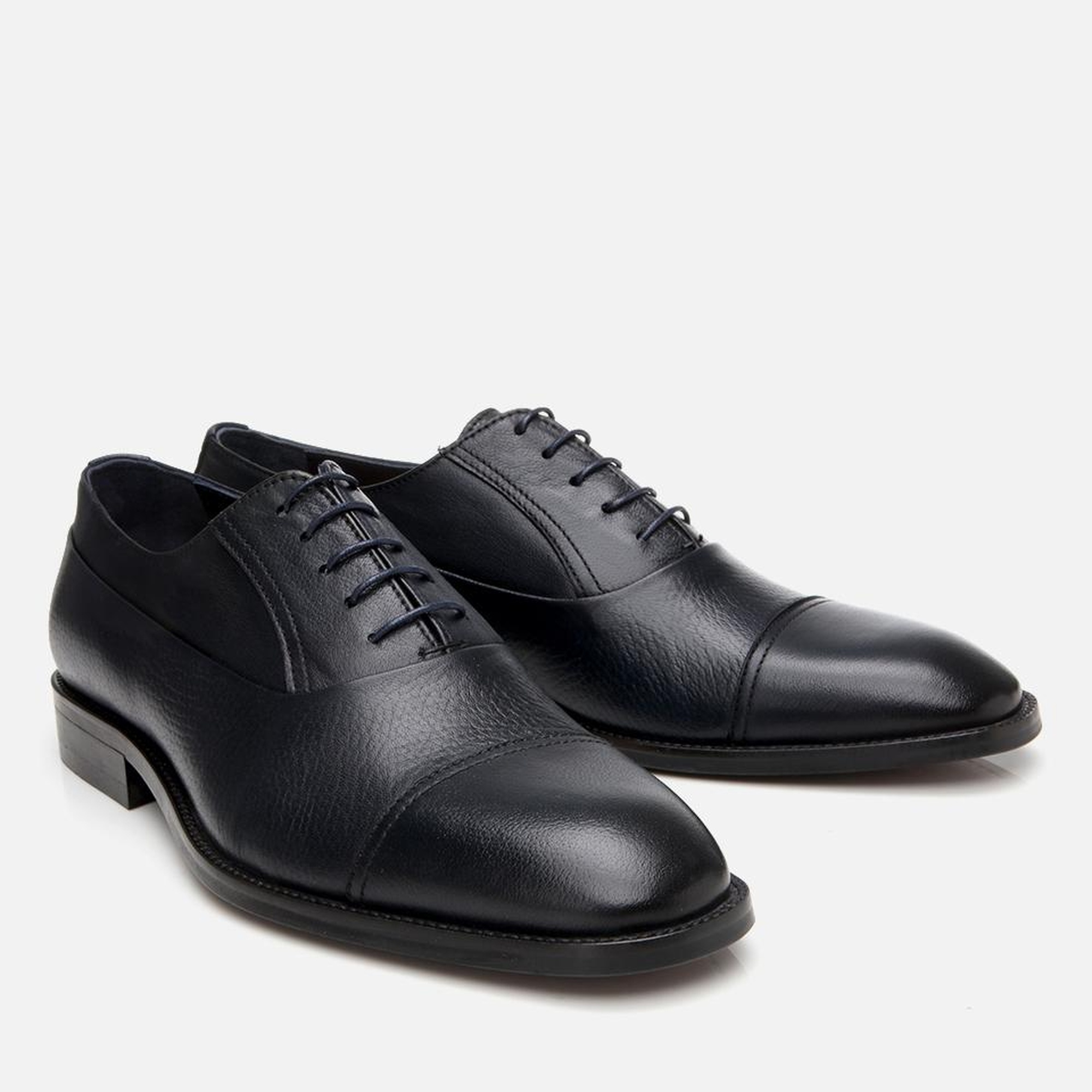 Erkek Deri Lacivert Bağcıklı Şık Klasik Ayakkabı