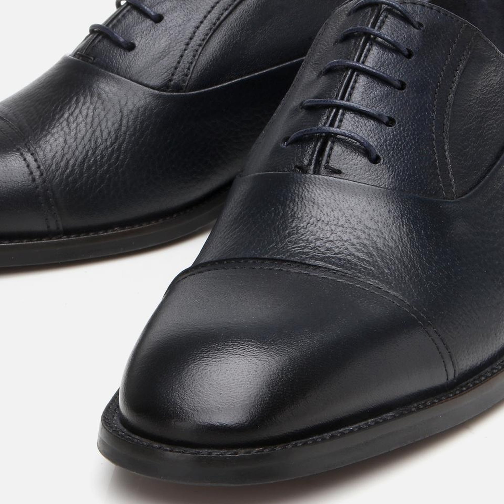 Erkek Deri Lacivert Bağcıklı Şık Klasik Ayakkabı