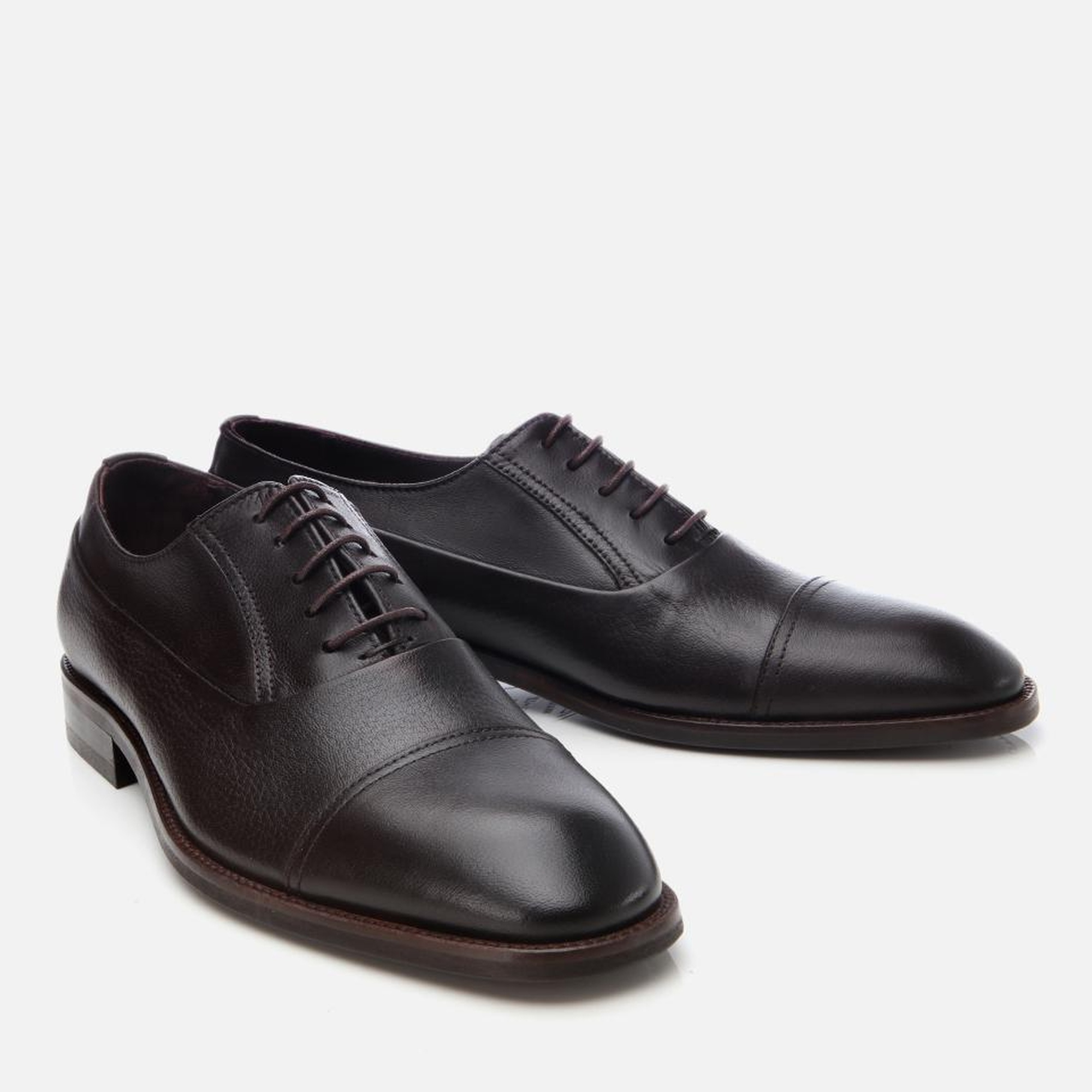 Erkek Deri Kahverengi Bağcıklı Şık Klasik Ayakkabı