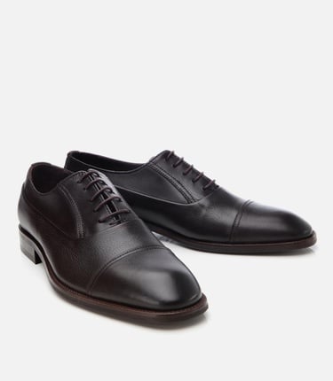  Erkek Deri Kahverengi Bağcıklı Şık Klasik Ayakkabı