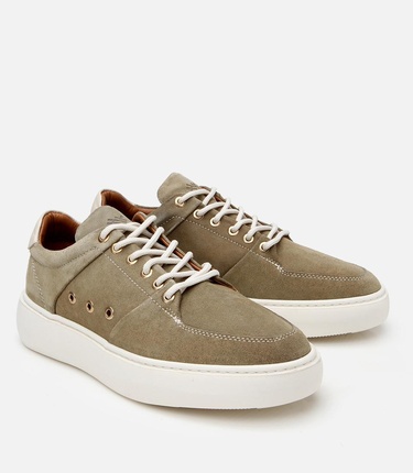  Erkek Süet Deri Yeşil Yüksek Tabanlı Spor Ayakkabı