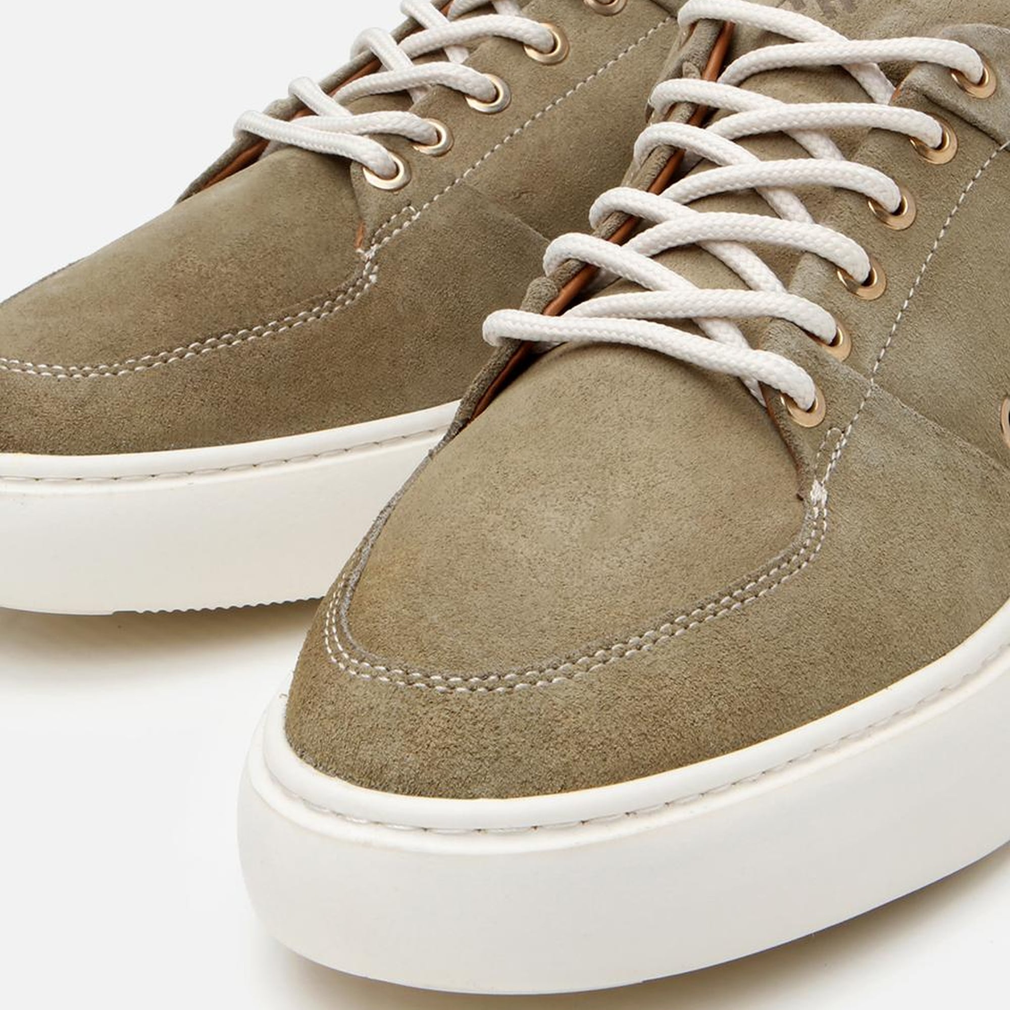 Erkek Süet Deri Yeşil Yüksek Tabanlı Spor Ayakkabı