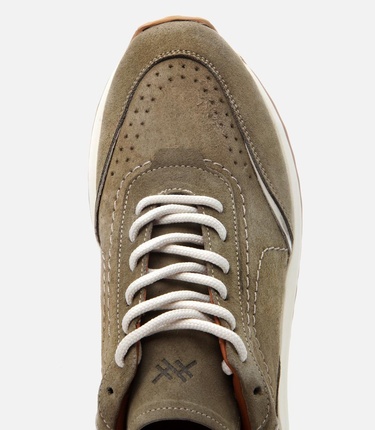  Erkek Süet Deri Yeşil Ultra Hafif Tabanlı Spor Ayakkabı